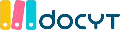 Docyt logo with colorful bar chart style icon