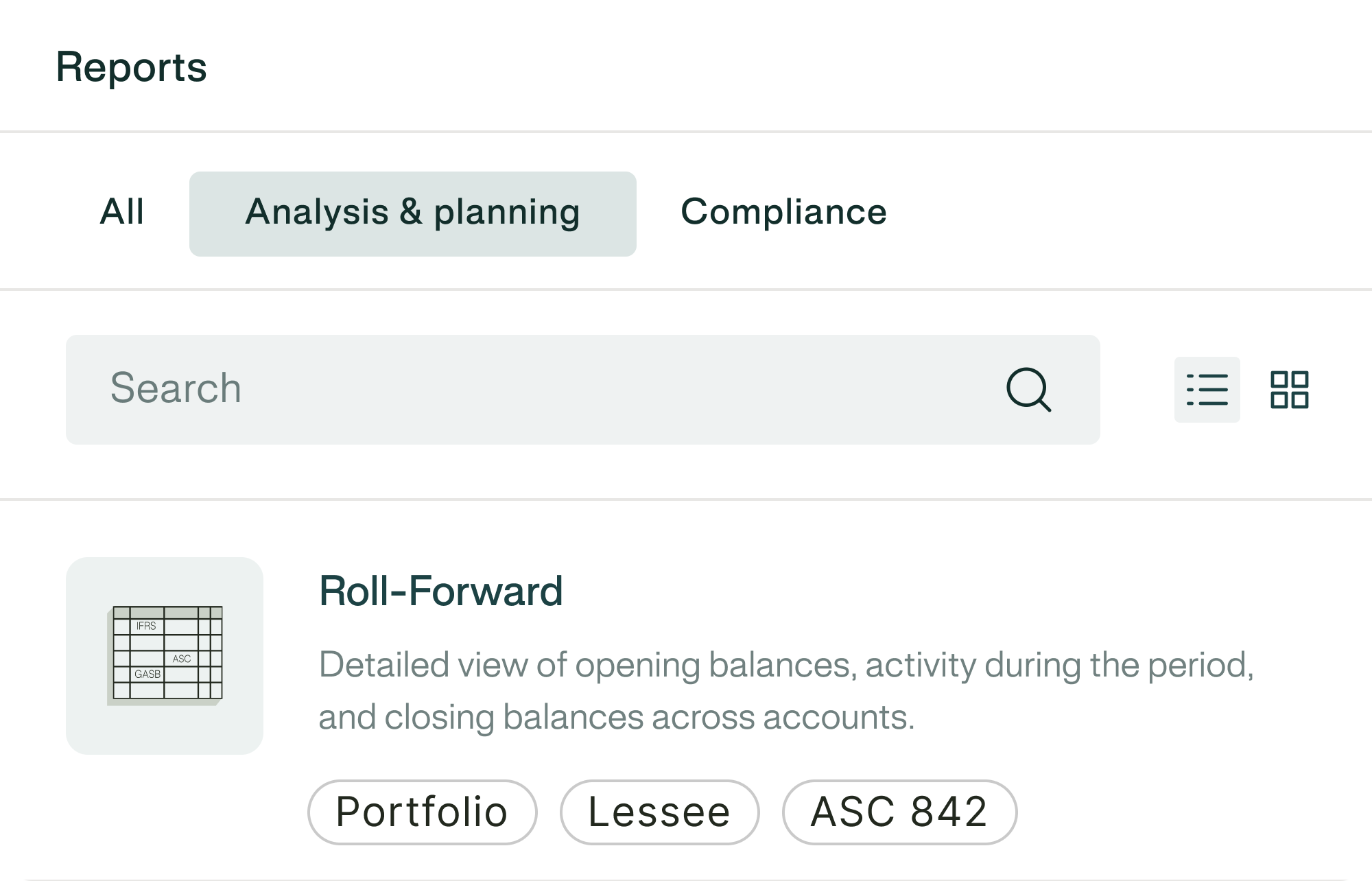 Roll forward reporting (1)