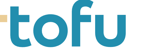 Tofu logo with teal lowercase text design