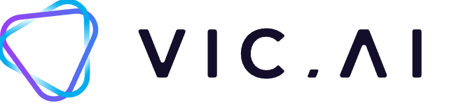 Vic.ai logo with geometric icon and text