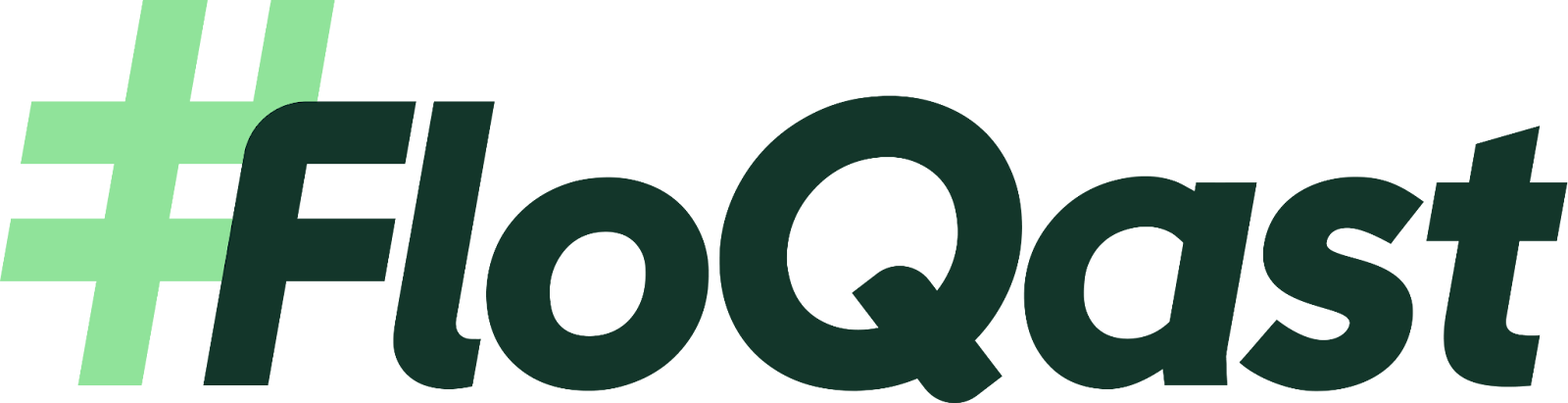 FloQast dark green logo with light green icon